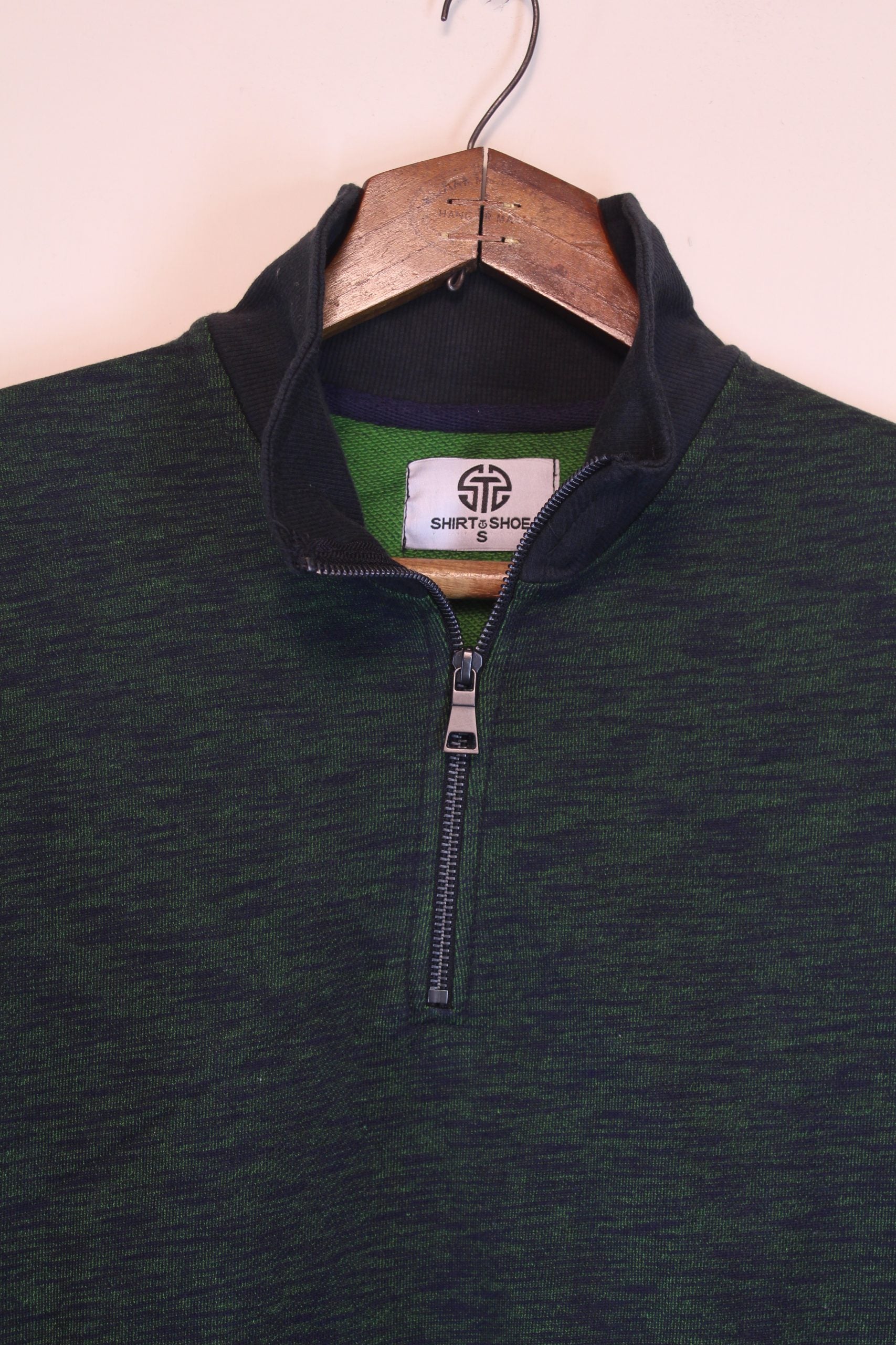 Dark Green Yarn Dyed Quarter Zipper - Code 066