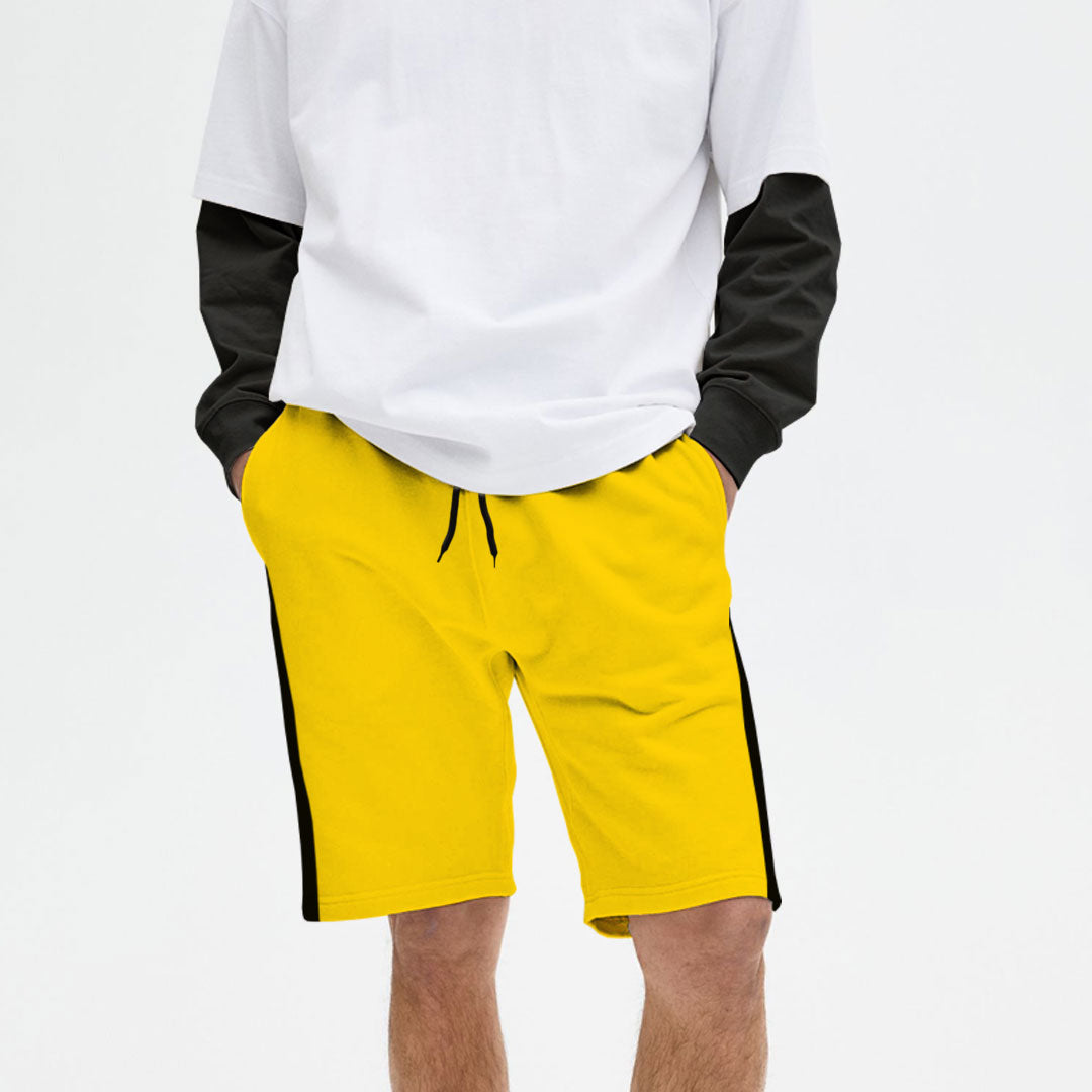 Men's yellow-shorts black side ribs