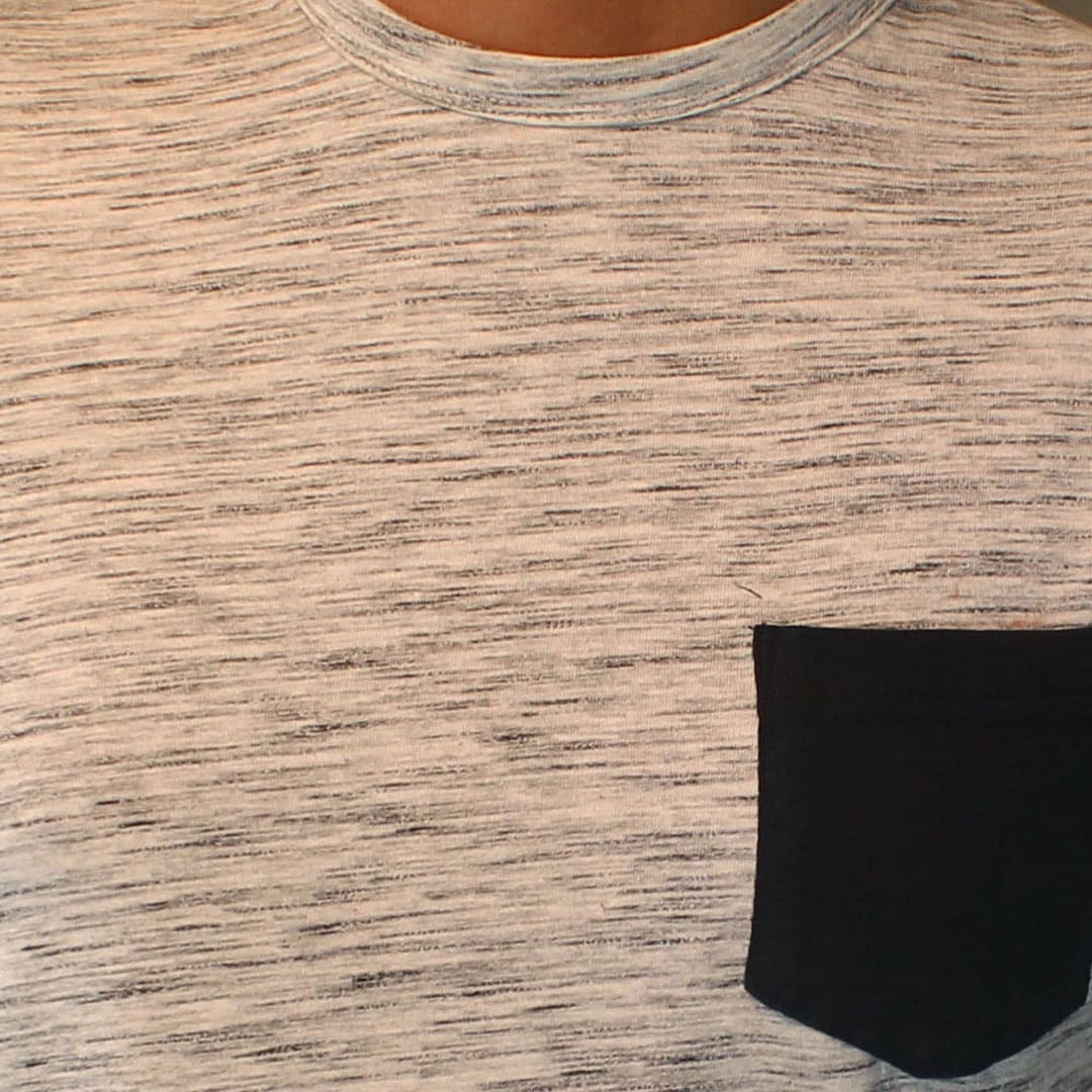 White black lining with Black Pocket T-Shirt - Code 059