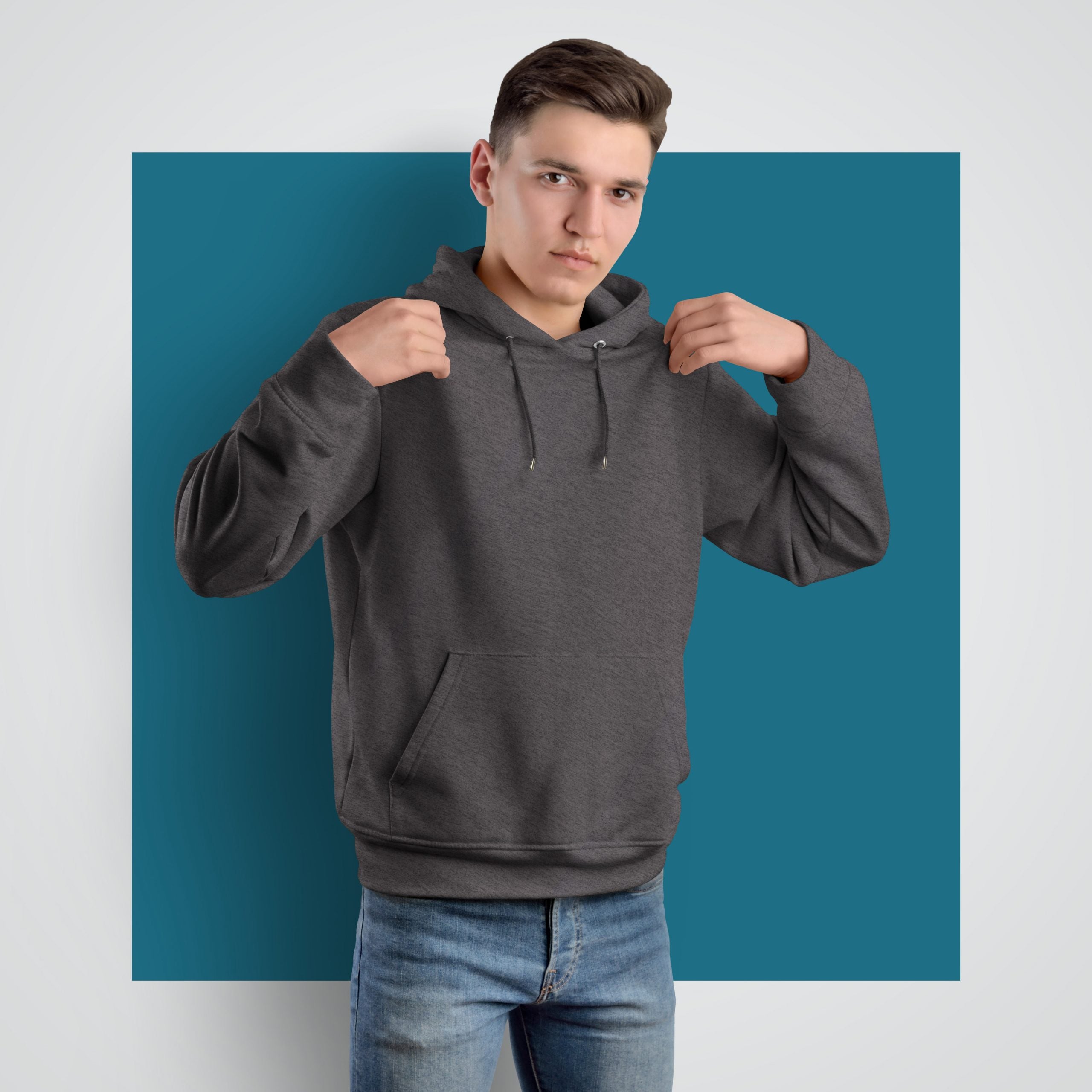 PULLOVER CHARCOAL HOODIE - Code 21