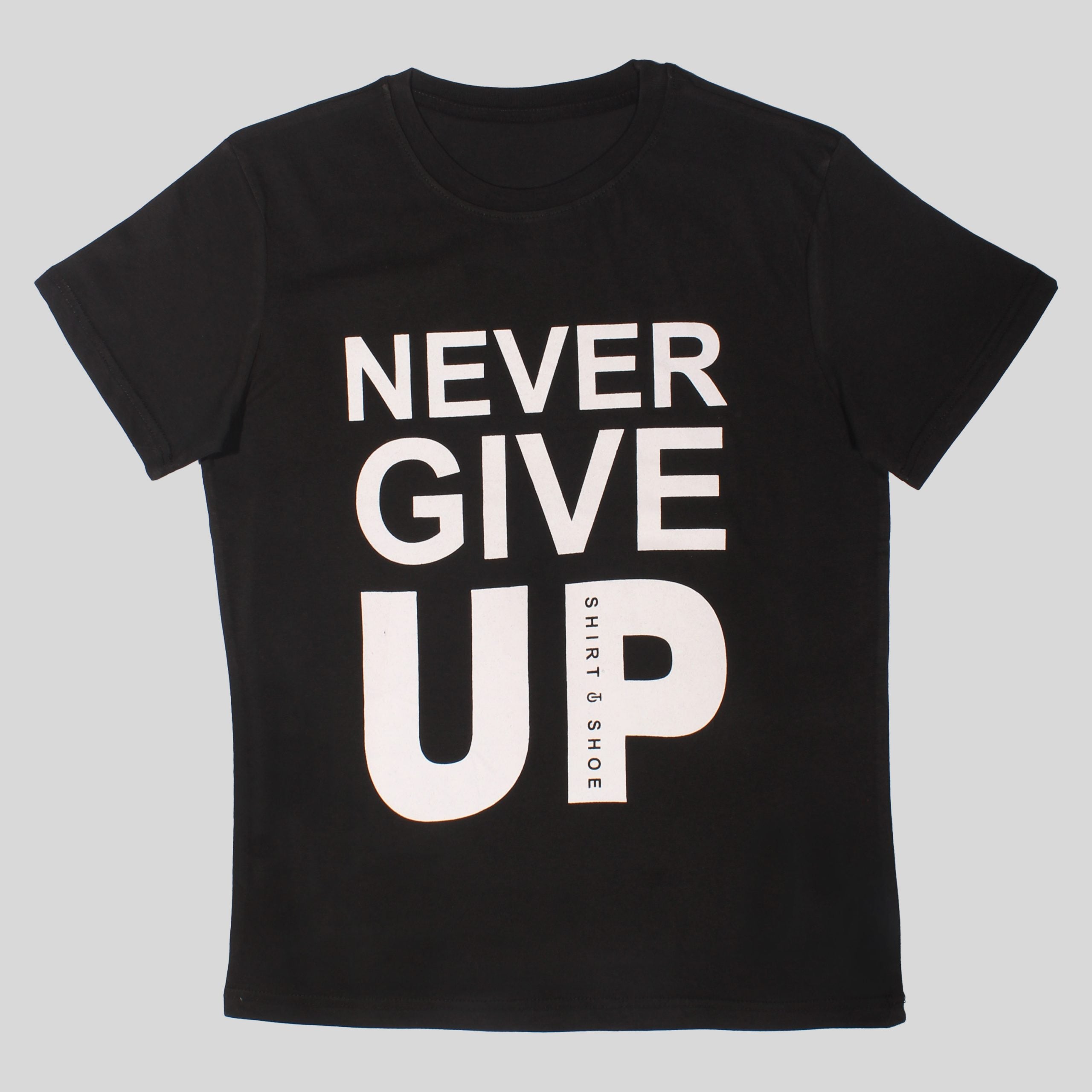 Black T-Shirt Never Give Up-207