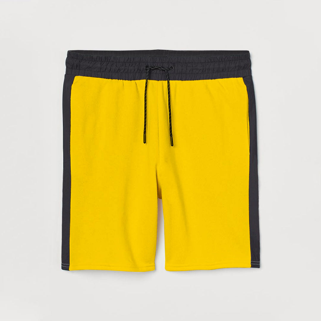 Men's yellow-shorts black side ribs