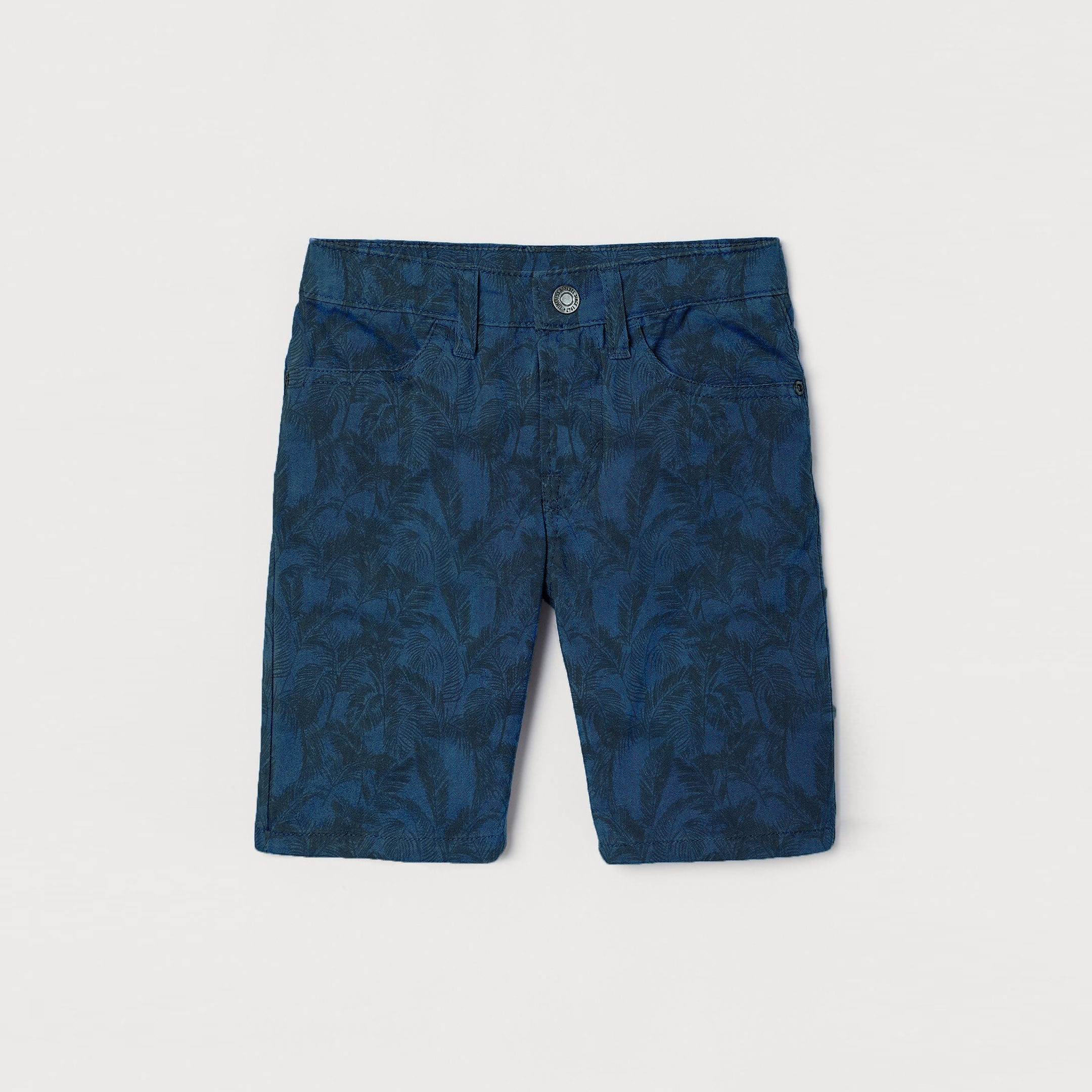 Kids Dark Blue Palm Tree Texture Shorts