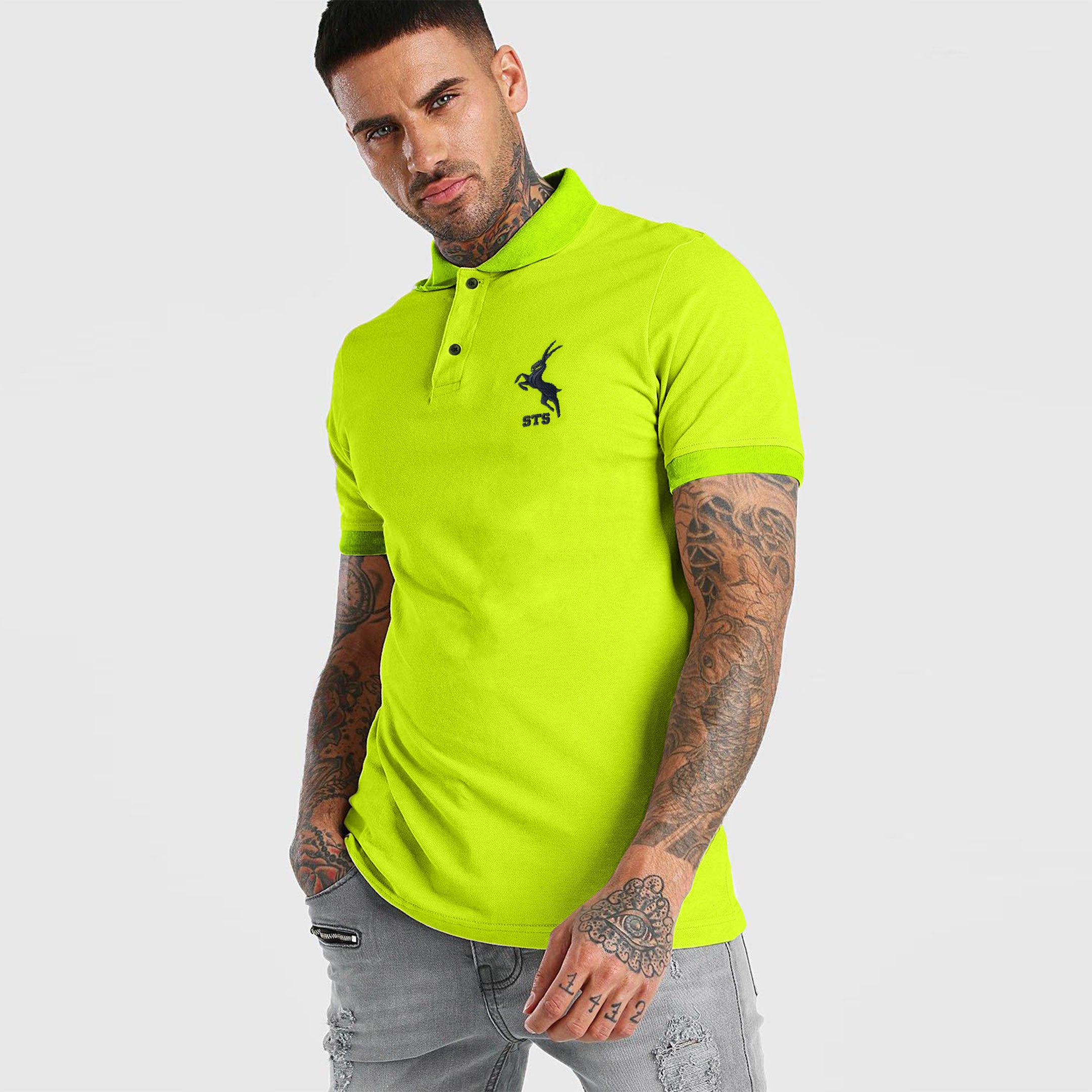 Neon Green Men's Polo Shirt