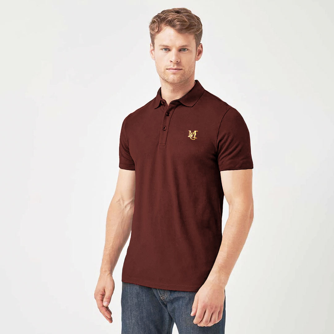 Men's maroon polo shirt